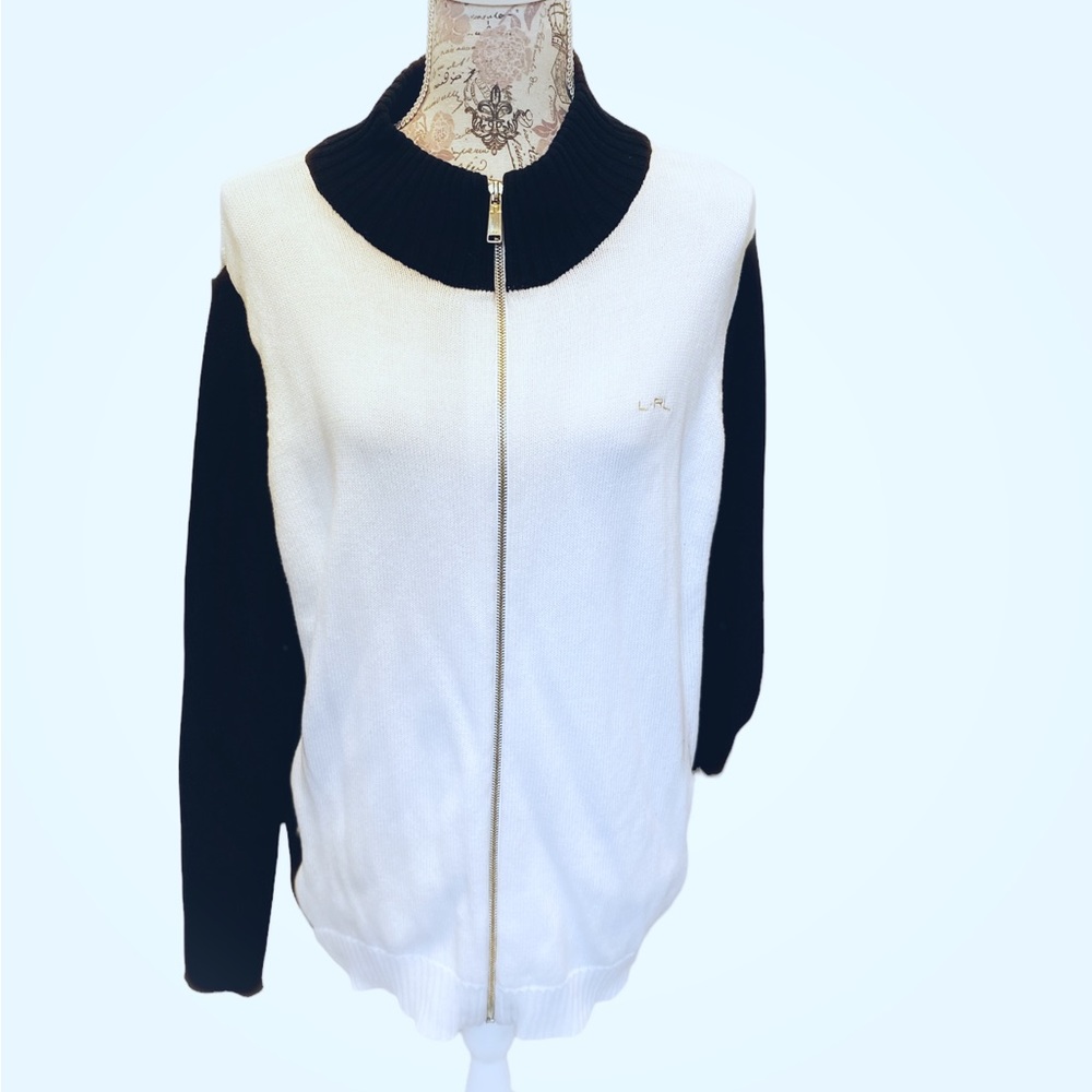 Authentic Lauren Ralph Lauren Black Label Knitted Full Zip Cardigan Sweater